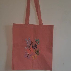 Handmade 3D painting non-washable cotton tote bag